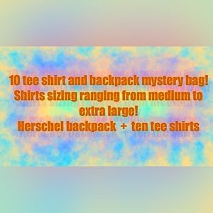 10 tee shirts + Herschel backpack!